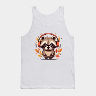 Autumn Serenade with Raccoon Tank Top